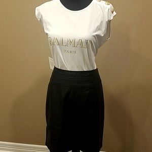 Reitmans Faux Leather A-line Pencil Skirt Black